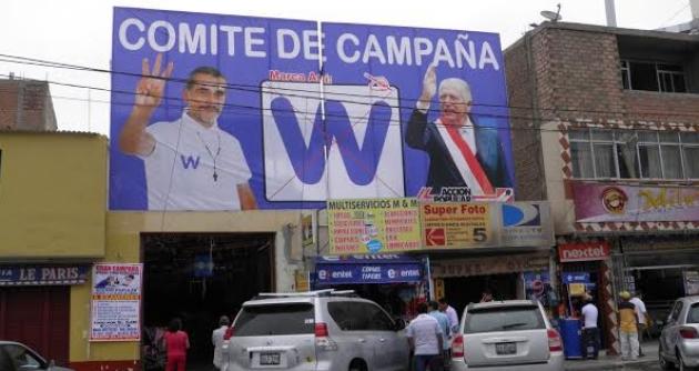 Dan 24 horas a Waldo Ríos para que retire propaganda de local de  Acción Popular