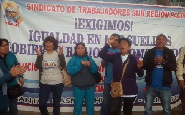 Chimbote: Trabajadores de la subregión piden igualdad de salarios con los de Huaraz