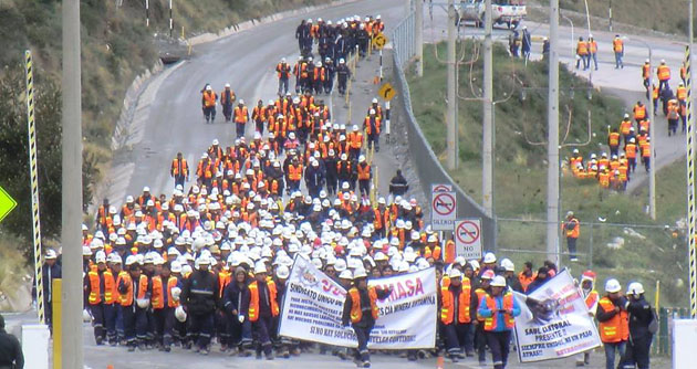 Trabajadores mineros afiliados al SUTRACOMASA retoman huelga contra Antamina