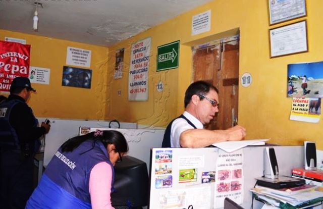 Realizan operativos a cabinas de internet en Huaylas