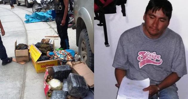 Suboficial de la PNP es intervenido con 28 kilos de droga por inmediaciones de penal de Huaraz