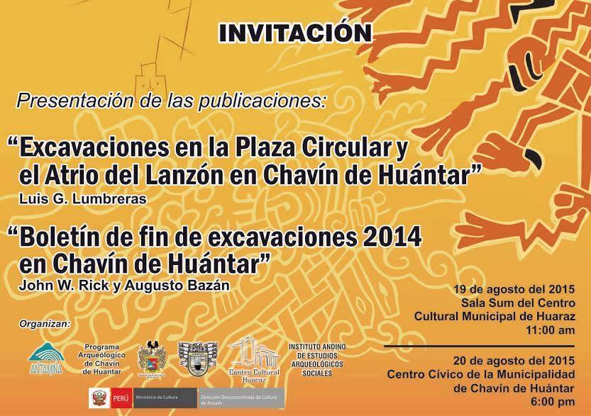 Presentarán dos publicaciones sobre excavaciones en Chavín de Huántar