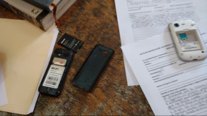 Incautaron celulares previo a una audiencia en el penal de Huaraz