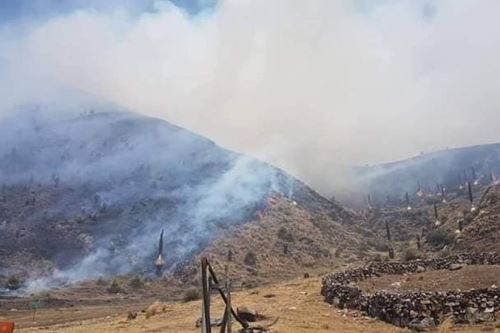Tres  incendios forestales de gran magnitud se reportaron en la sierra de Áncash 