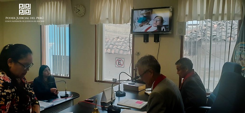 Juez Superior participó en audiencias internado en hospital de Huari
