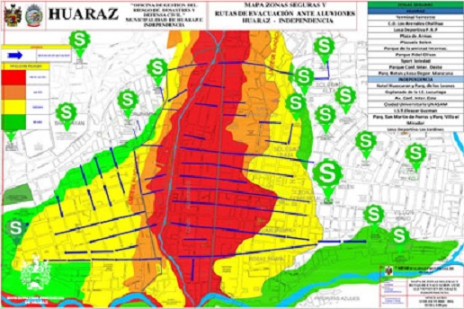 Huaraz: plataforma provincial de Defensa Civil presentó el mapa de riesgo de la ciudad