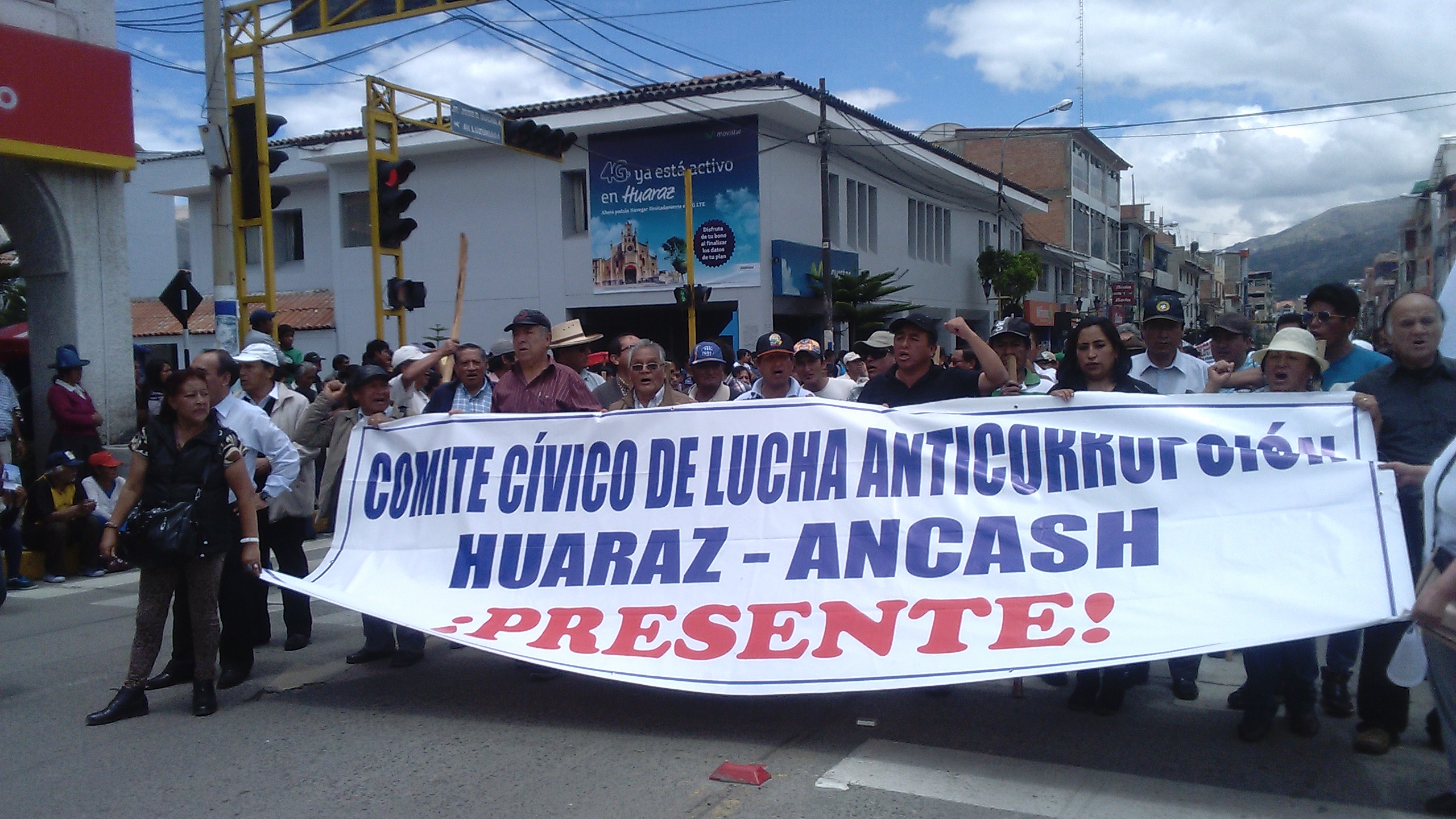 Sin enfrentamientos y de forma pacífica se realizó movilización convocada por Comité de Lucha Anticorrupción de Áncash