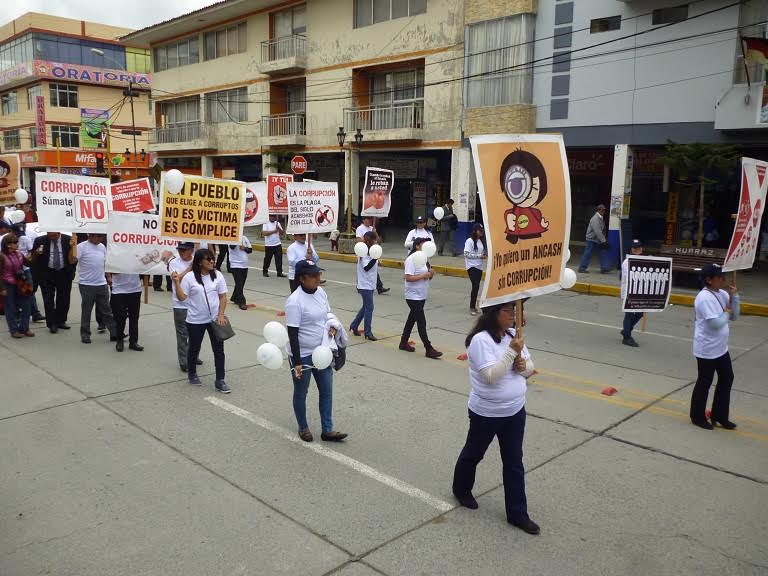 Huaraz: Fiscalía realizó marcha por el Día Internacional de Lucha contra la Corrupción