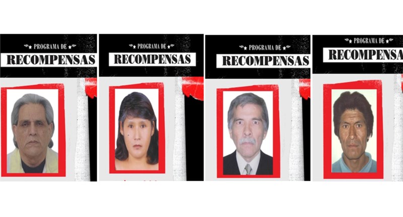 Incluyen a 20 requisitoriados por el delito de terrorismo en Programa de Recompensas