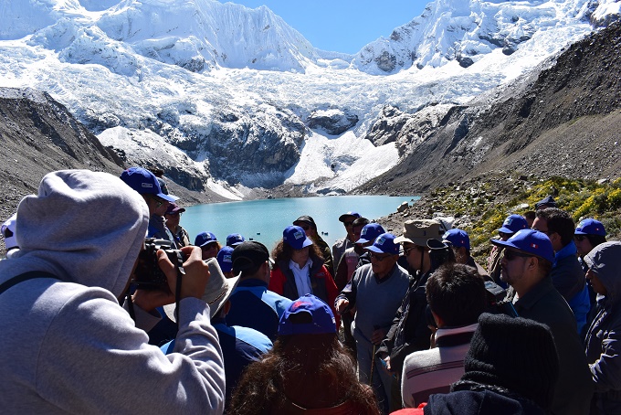 Huaraz: Minam y sus adscritos inspeccionan laguna Palcacocha para articular la gestión de riesgos