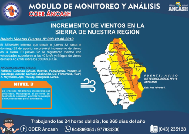 Desde hoy hasta el domingo Áncash soportará vientos fuertes, oleaje y temperaturas mínimas 