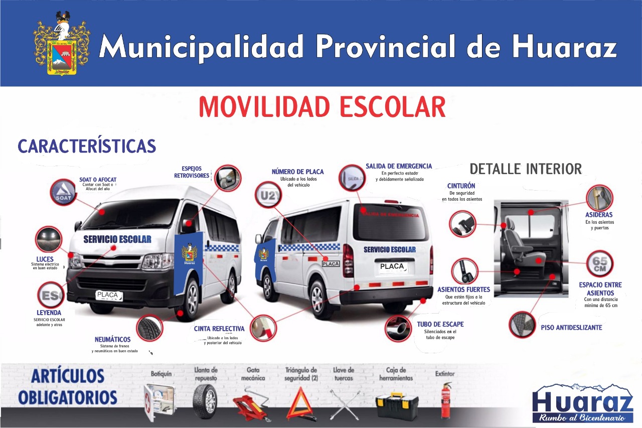 Transportistas que realizan movilidad escolar deben formalizar documentos en la Municipalidad de Huaraz