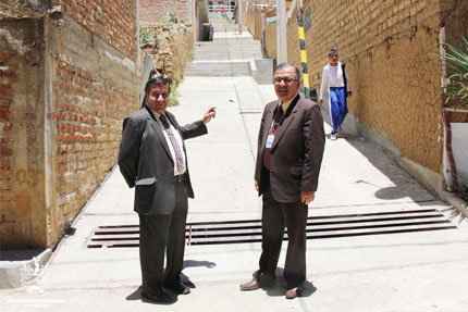 Huaraz: supervisan trabajos de mejoras de pistas y veredas en barrios emprendedores