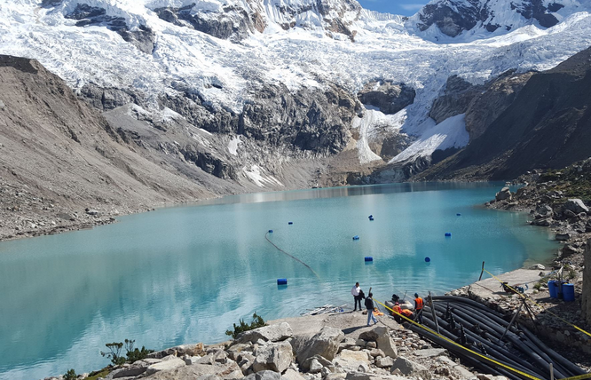 Huaraz: autoridades proyectan obras en laguna Palcacocha por incremento del volumen de agua