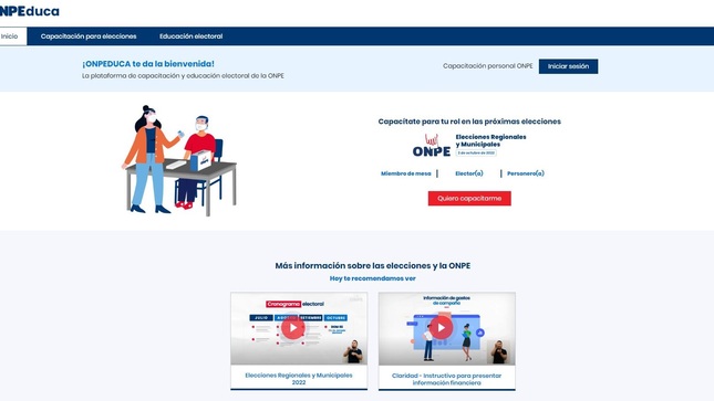 Electores, miembros de mesa y personeros se pueden capacitar virtualmente  