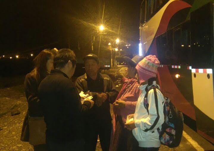 Fiscalía de Familia realiza operativo en buses interprovinciales de Huaraz