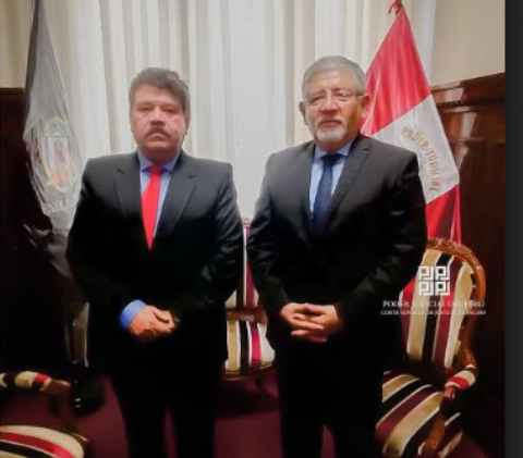  Huaraz: titular de la Corte de Áncash  sostuvo reunión con el juez supremo Héctor Lama  
