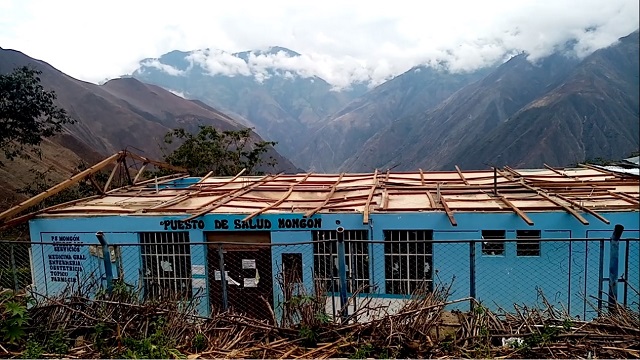 Áncash: techo de Puesto de Salud de Mongón colapsó por lluvias y fuertes vientos