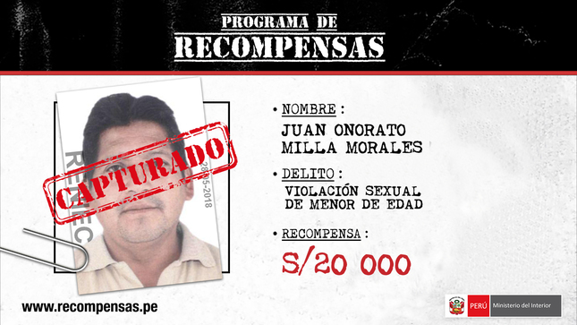 Detienen a prófugo por violación en el caserío de Ayra en Áncash