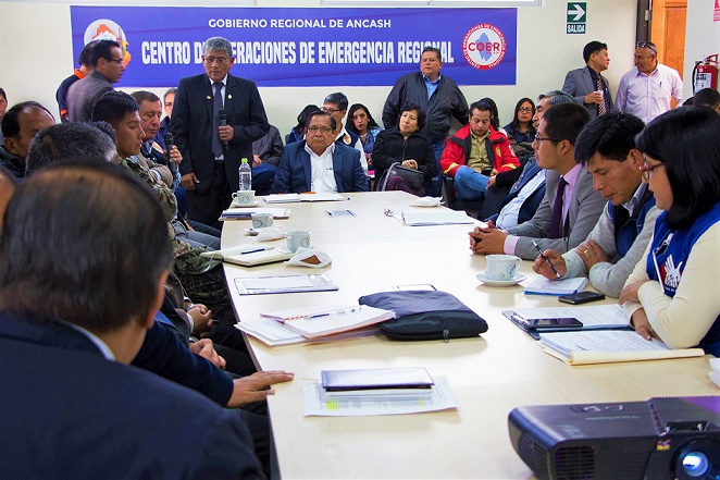 Mañana se reunirá plataforma regional de defensa civil en instalaciones del COER Áncash