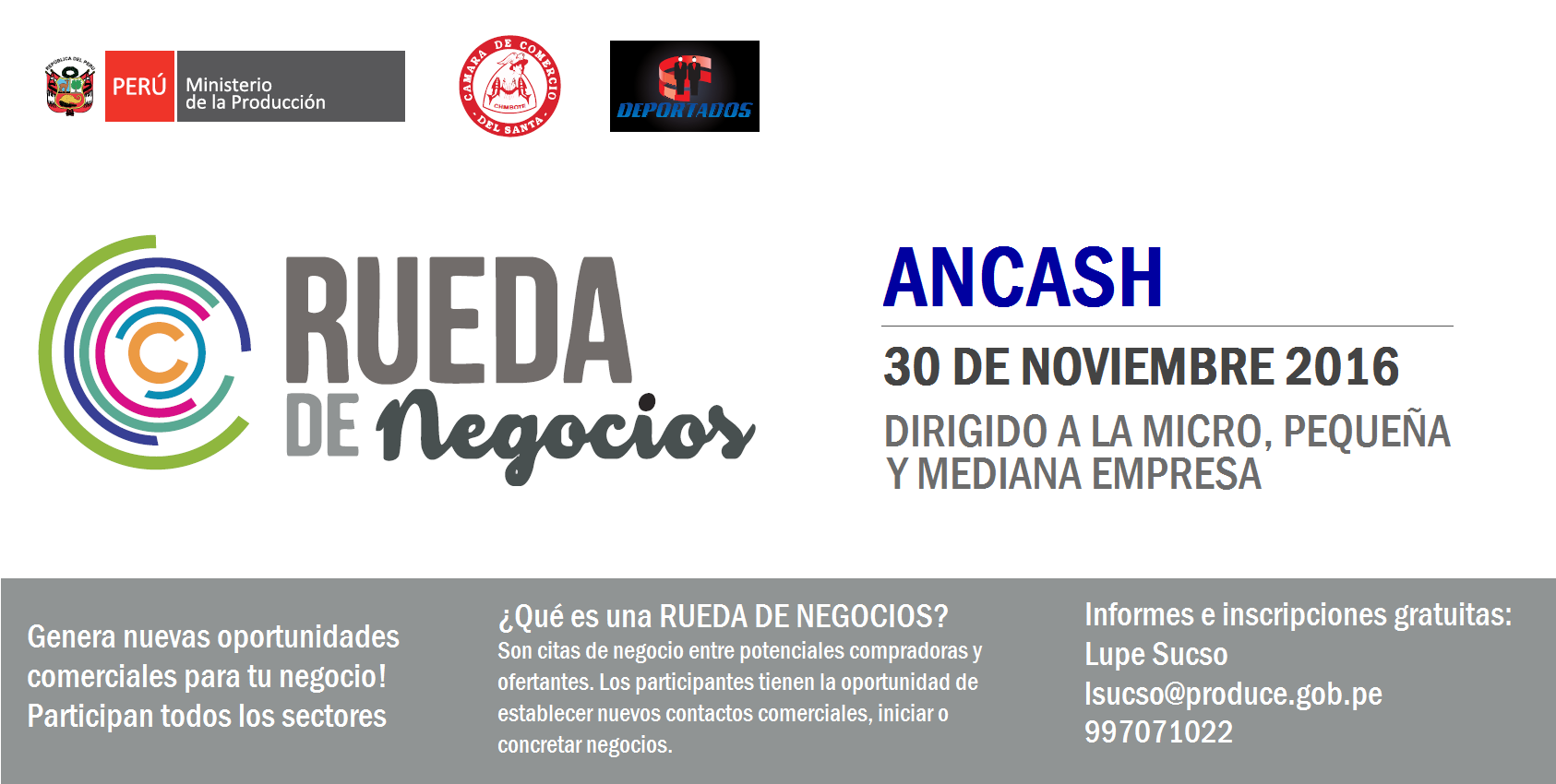 Rueda de Negocios MyPerú Áncash 2016 se realizará en Chimbote