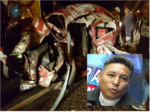 Sacerdote Hermógenes Coral se encuentra grave tras accidente de tránsito en la vía a Caraz