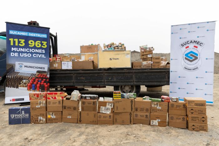 Sucamec destruyó más de 113 mil municiones decomisadas durante intervenciones a nivel nacional