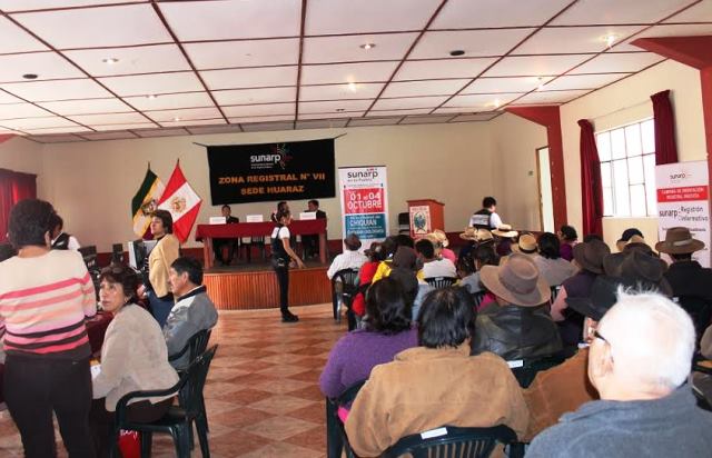 Huari: Sunarp atenderá por cuatro días en oficina registral itinerante