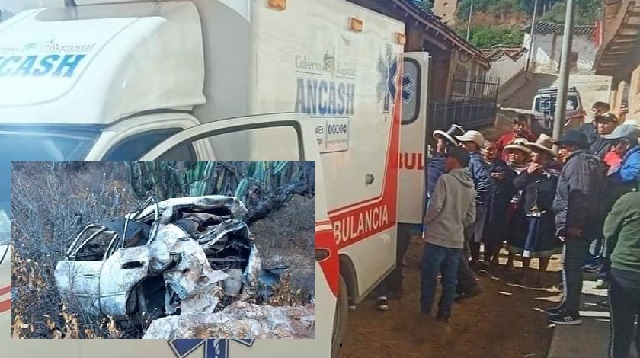 Cuatro integrantes de una familia mueren en fatal accidente en Tauca-Pallasca