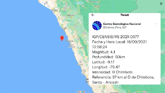 Áncash: fuerte temblor de magnitud 4.1 remeció Chimbote y alertó a su población