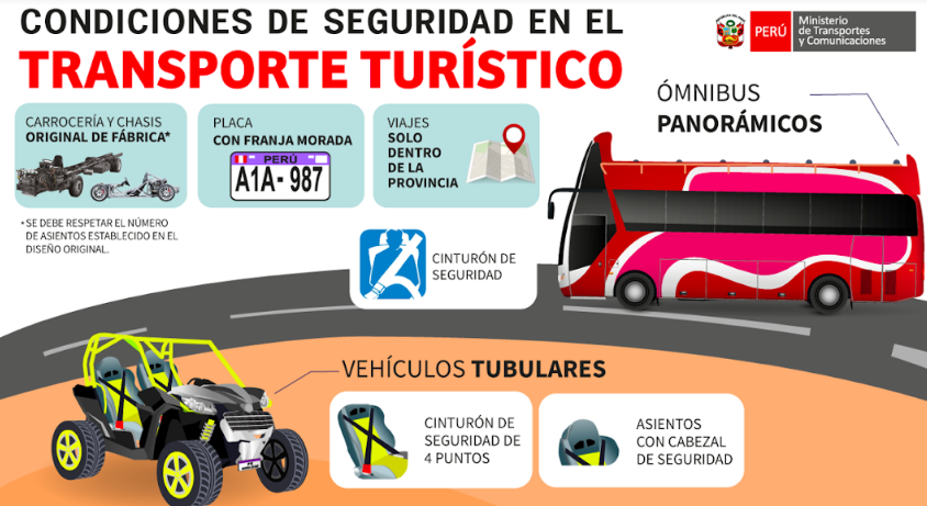 MTC establece medidas para mejorar seguridad y calidad de vehículos de transporte turístico