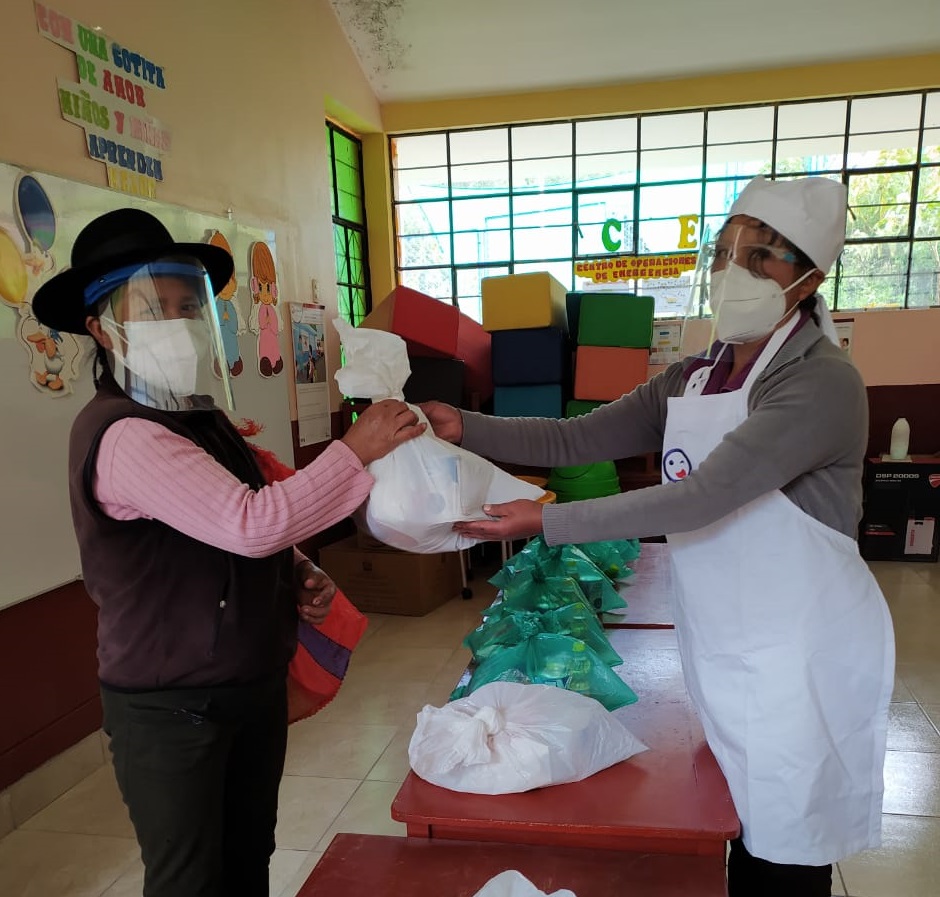 Áncash: promueven cumplimiento de protocolos sanitarios durante entrega de alimentos escolares