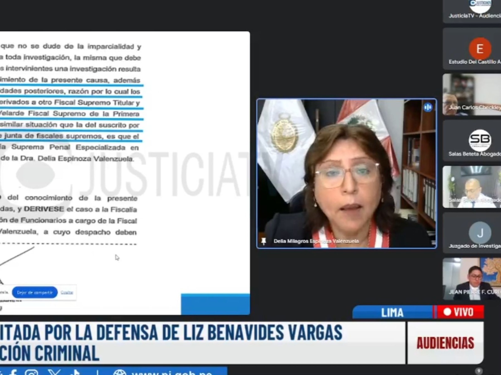 PJ prepara decisión sobre pedido de tutela de derechos por la fiscal Patricia Benavides