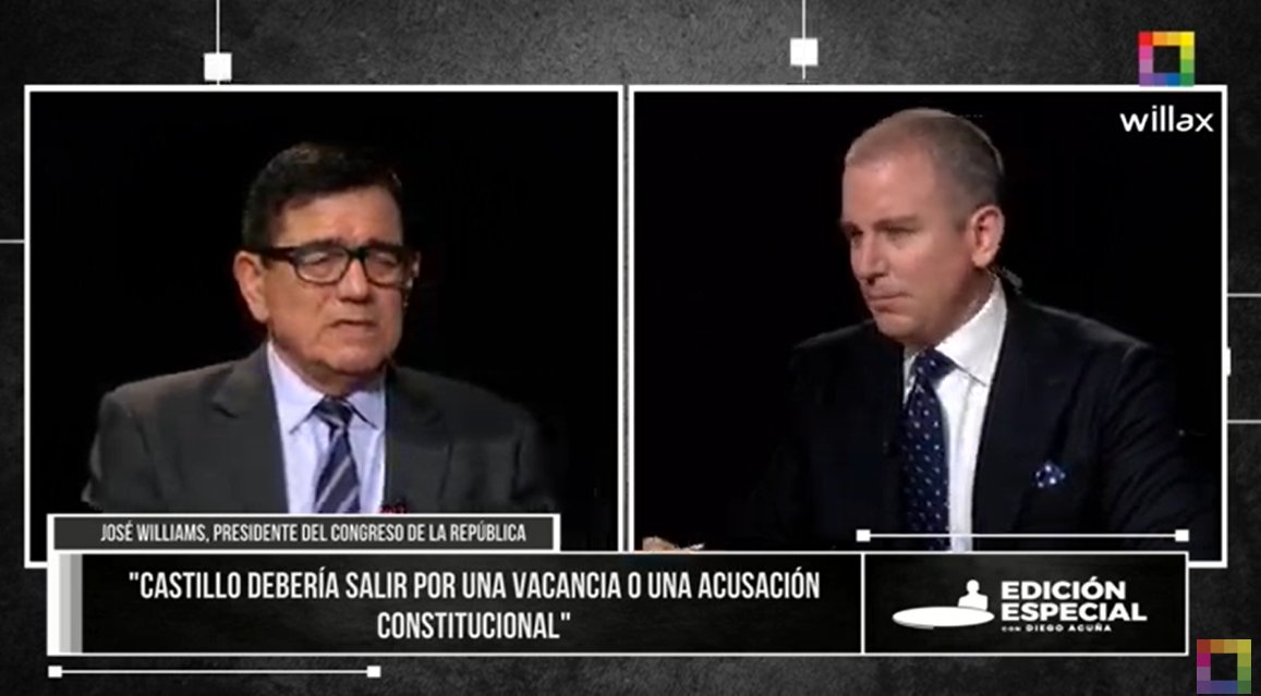 Presidente del Congreso: “Castillo tiene que salir por una vacancia o una acusación constitucional”  