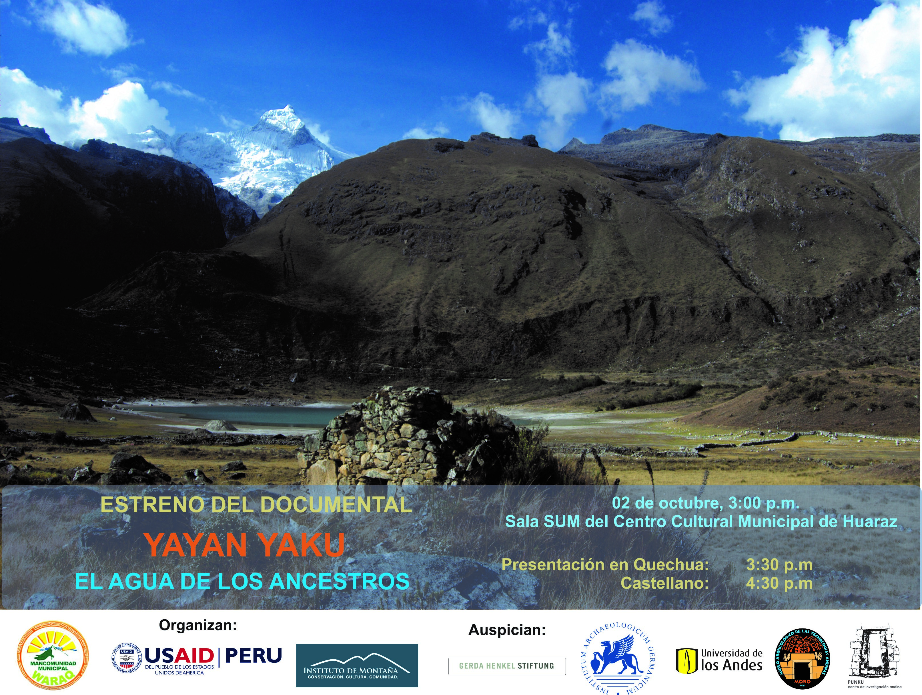 Estreno nacional del documental Yayan yaku en Huaraz